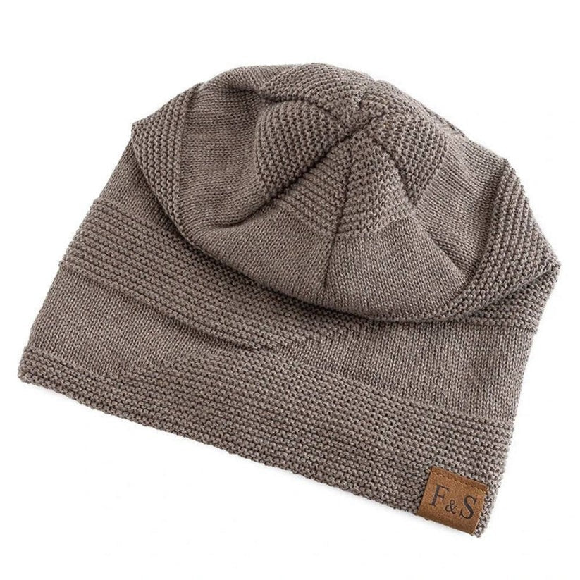 Acrylic Knit Slouch Beanie for Men, Warm Winter Cold Weather Hat