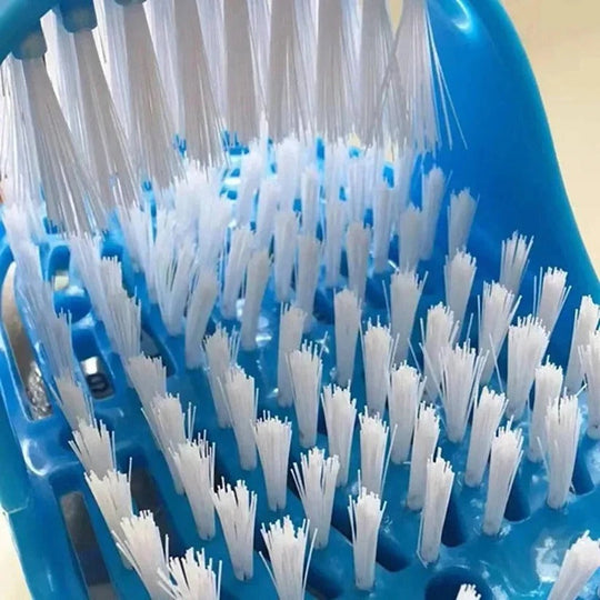 Foot Scrubber for Shower with Contoured Bristles and Grip Base