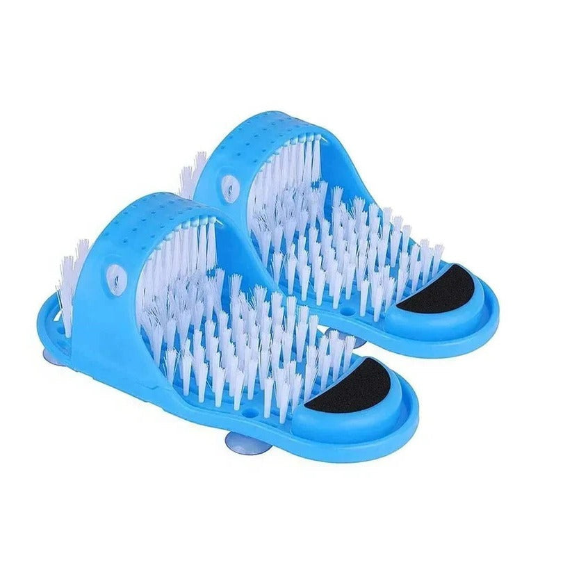 Foot Scrubber for Shower with Contoured Bristles and Grip Base