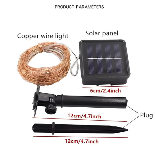 Solar Powered LED Garden String Lights