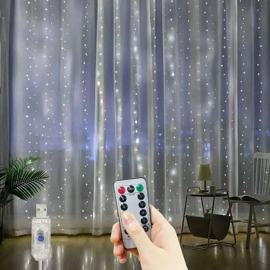 USB Powered LED Curtain String Lights for Indoor or Outdoor Use