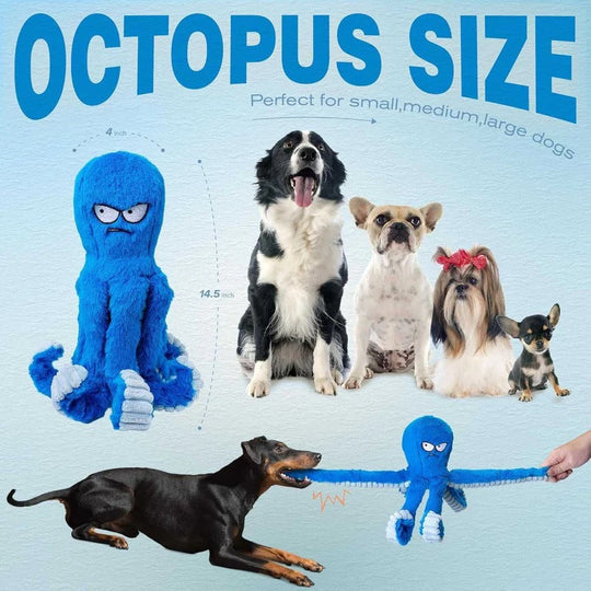 Squeaky Plush Dog Toy with Crinkle and Chew Features