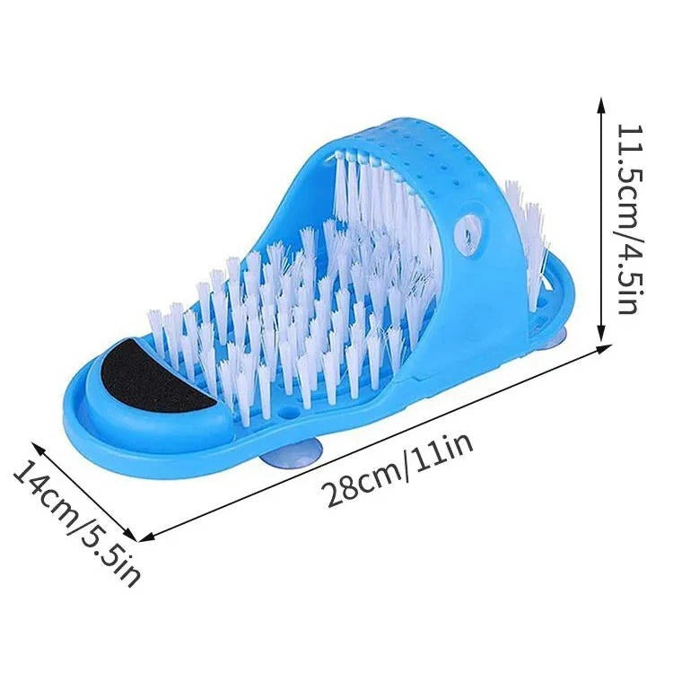 Foot Scrubber for Shower with Contoured Bristles and Grip Base
