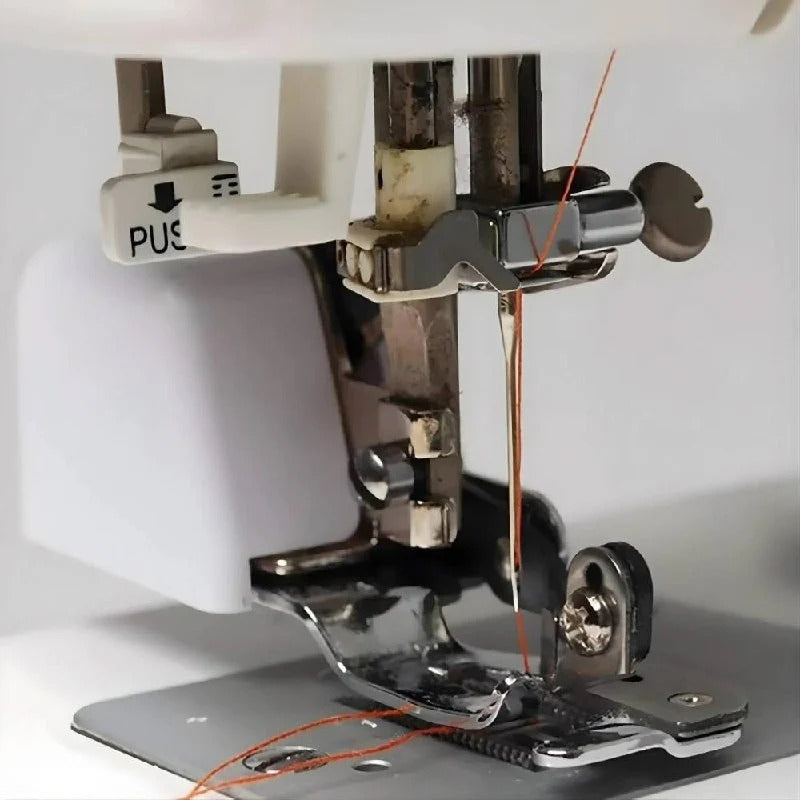 Serger Presser Foot Attachment for Simultaneous Cutting and Stitching