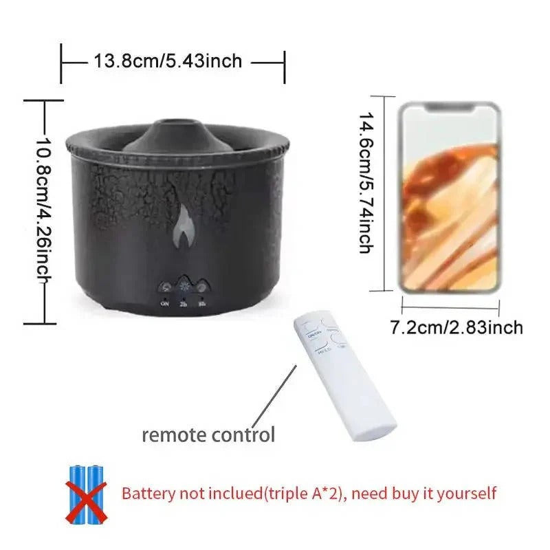 Volcano Shaped Essential Oil Diffuser with Night Light and Remote Control