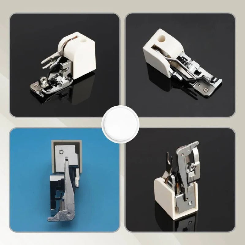 Serger Presser Foot Attachment for Simultaneous Cutting and Stitching