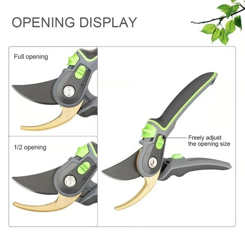 Steel Blade Pruning Shears with Ergonomic Grip for Easy Cutting