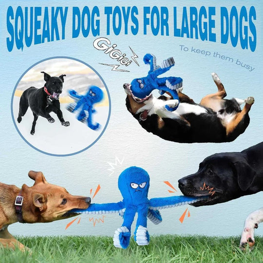 Squeaky Plush Dog Toy with Crinkle and Chew Features