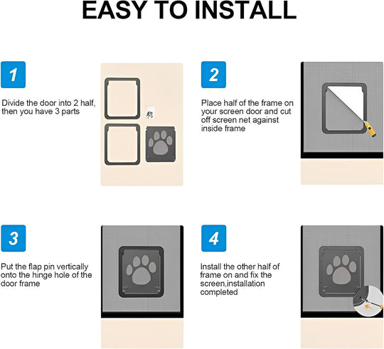Pet Screen Door Insert with Mesh Flap for Dogs and Cats