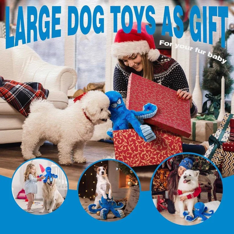 Squeaky Plush Dog Toy with Crinkle and Chew Features