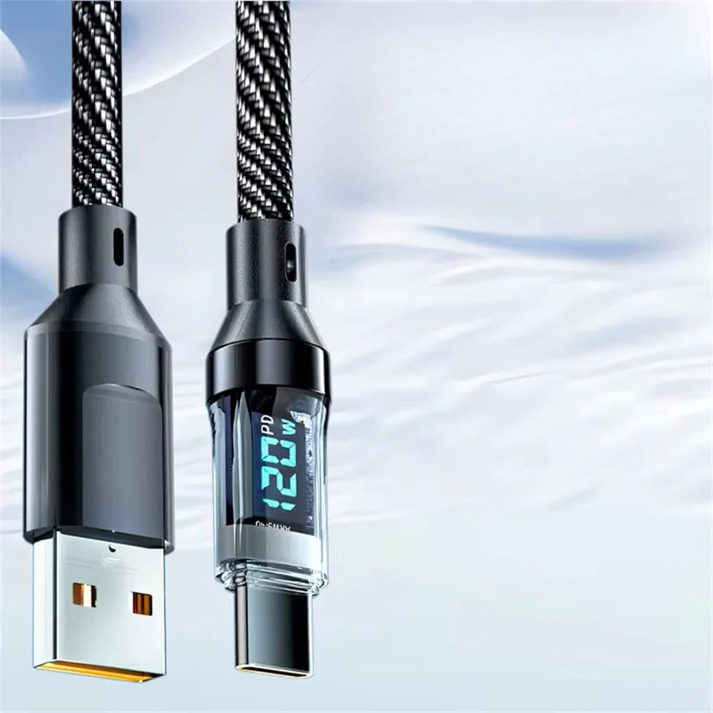 Type C Fast Charging Cable with LED Power Display