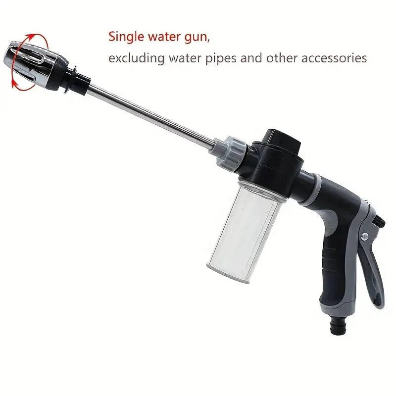Stainless Steel Garden Hose Nozzle with Long Handle and Spray Modes
