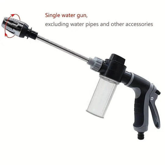 Stainless Steel Garden Hose Nozzle with Long Handle and Spray Modes