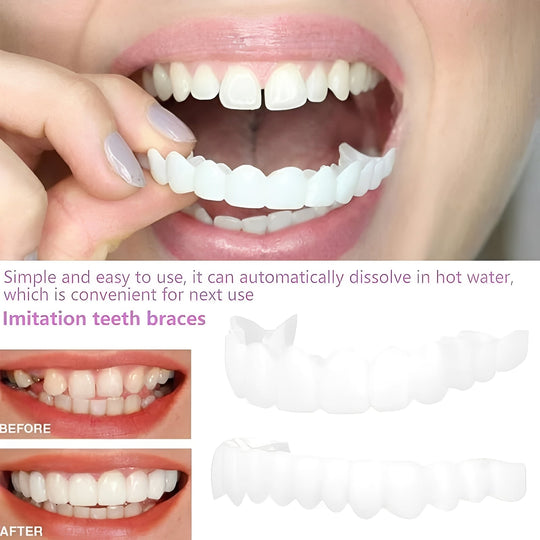 Snap-On Cosmetic Tooth Covers for Adults, 2 Piece Set
