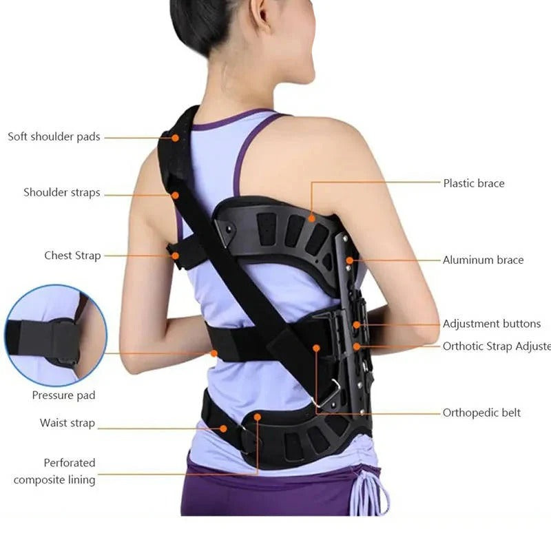 Adjustable Spinal Support Brace with Height Control and Posture Support