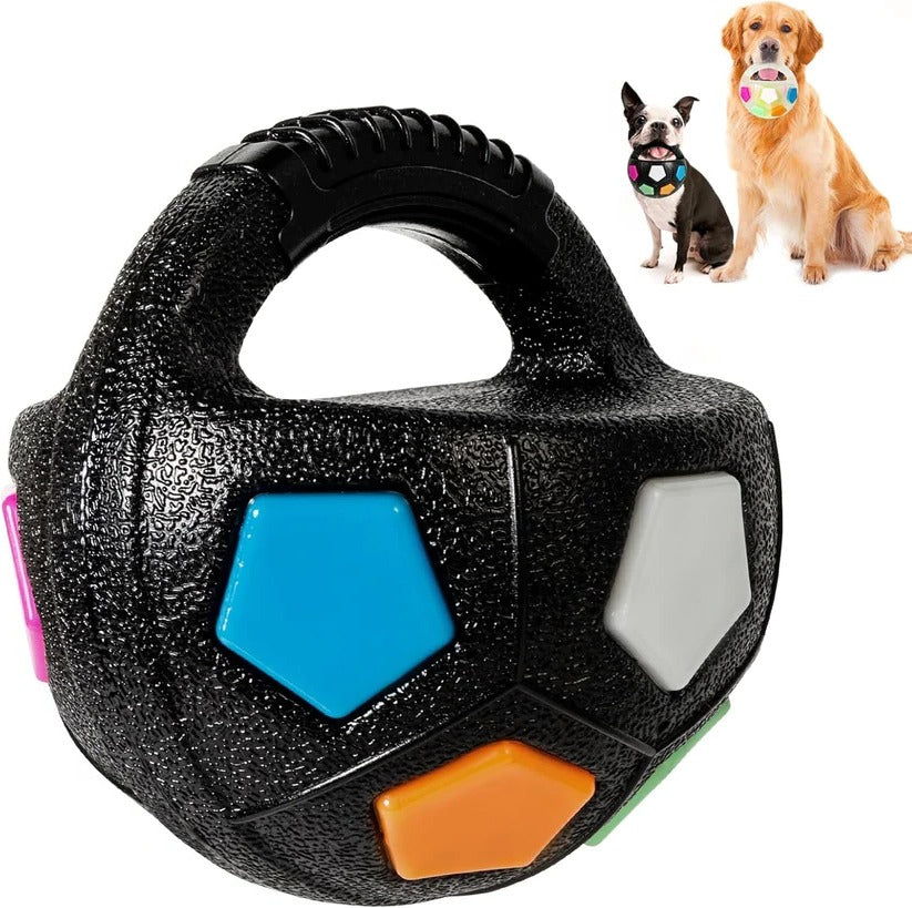 Rubber Football Dog Toy with Bottle Design for Heavy Chewers