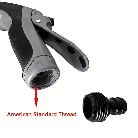 Stainless Steel Garden Hose Nozzle with Long Handle and Spray Modes