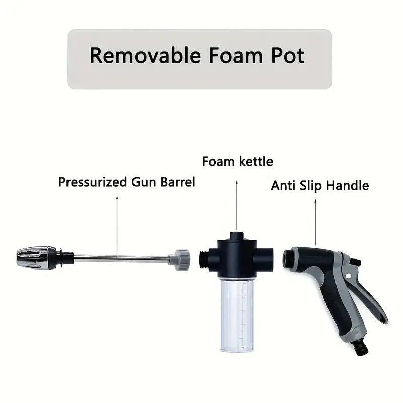 Stainless Steel Garden Hose Nozzle with Long Handle and Spray Modes