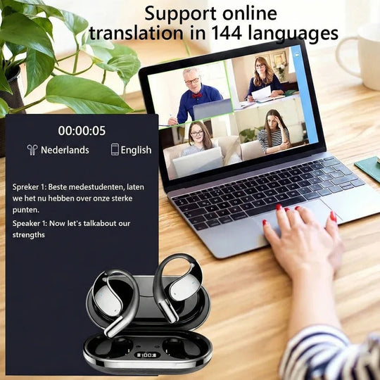 Wireless Translation Earbuds with HiFi Audio and 144 Languages