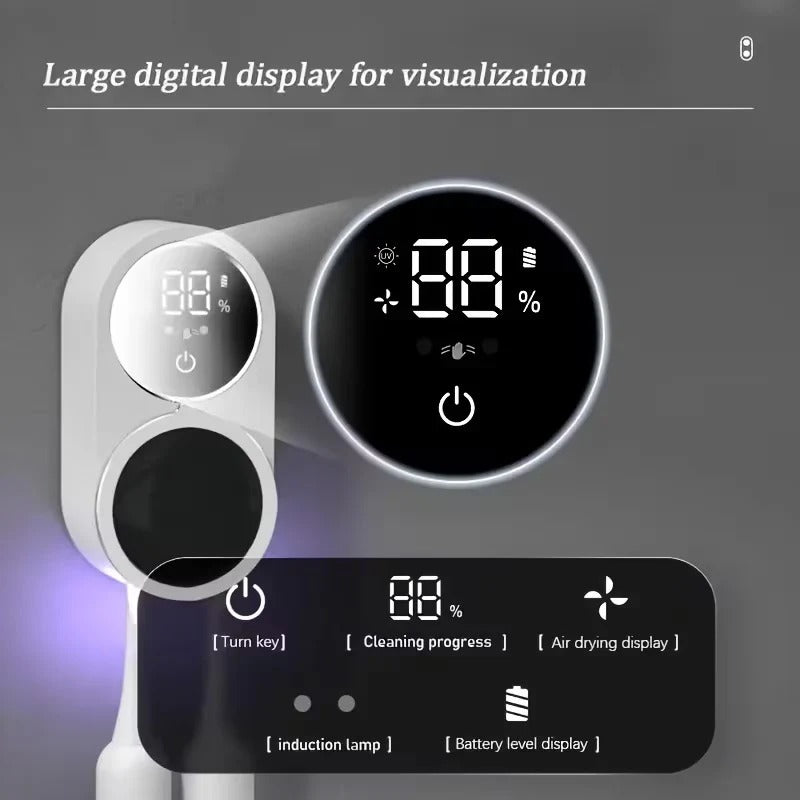 Wall Mount UV Toothbrush Holder with Touchless Sensor Organiser