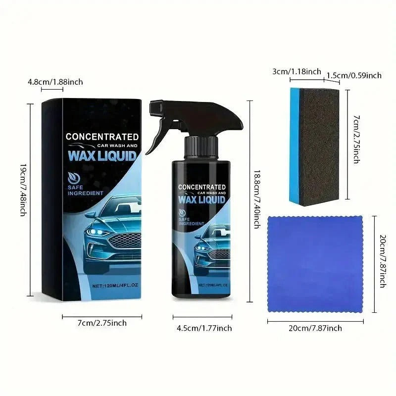 Ceramic Car Paint Protection Spray with Gloss Finish, Microfiber Towel and Sponge
