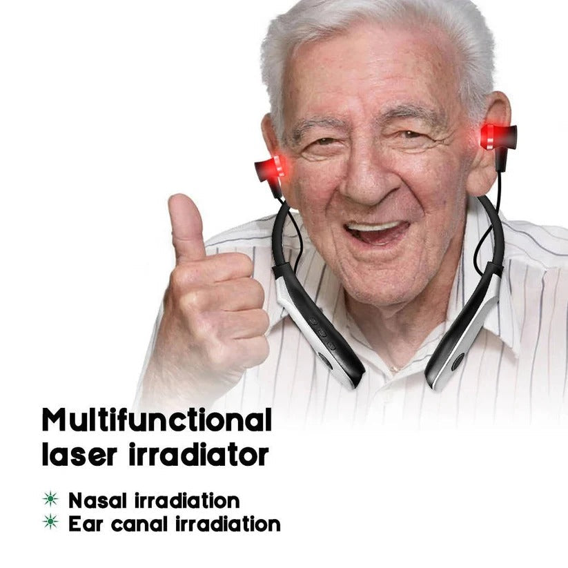 Rechargeable 650nm Red Light Device with Dual Ear and Nasal Probes