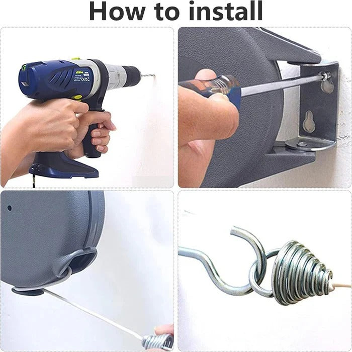 Wall Mounted Washing Line, Retractable Drying Line