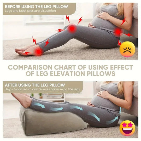 Inflatable Leg Rest Pillow with Adjustable Elevation and Storage