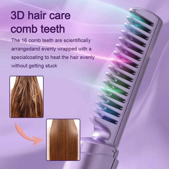 Cordless Ceramic Hair Styling Brush with Frizz Control