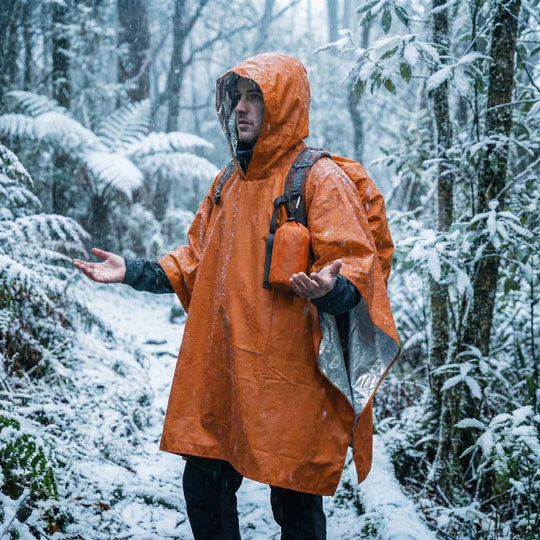 Unisex Reversible Rain Poncho Set for Hiking and Outdoor Use, Pack of 2