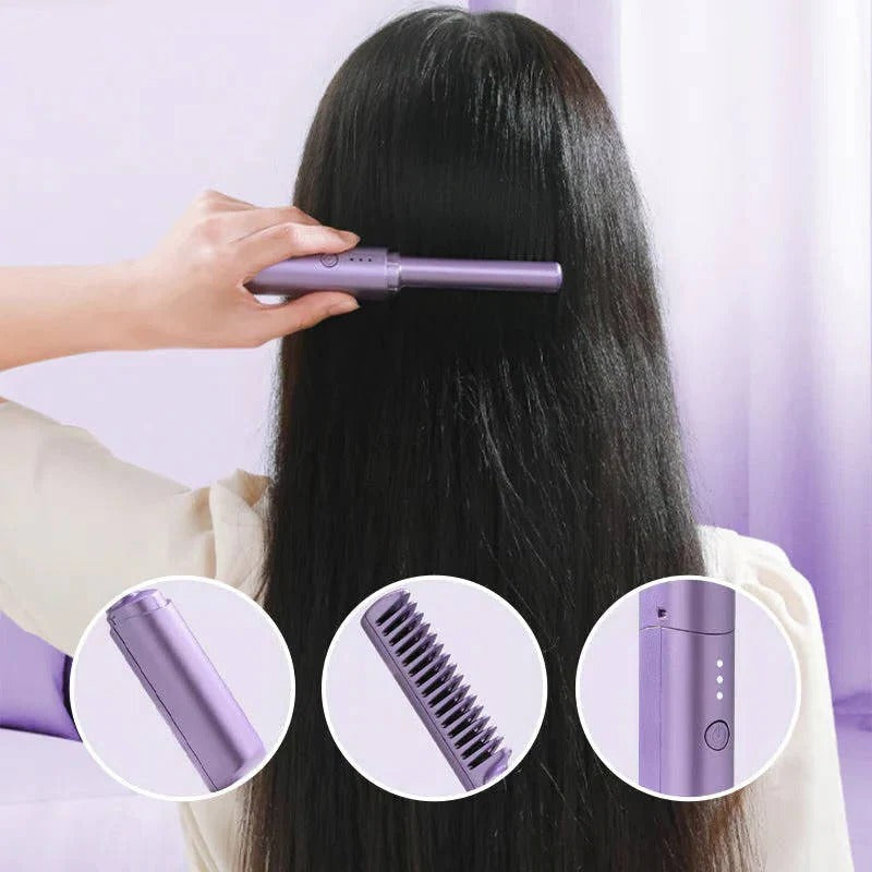 Cordless Ceramic Hair Styling Brush with Frizz Control