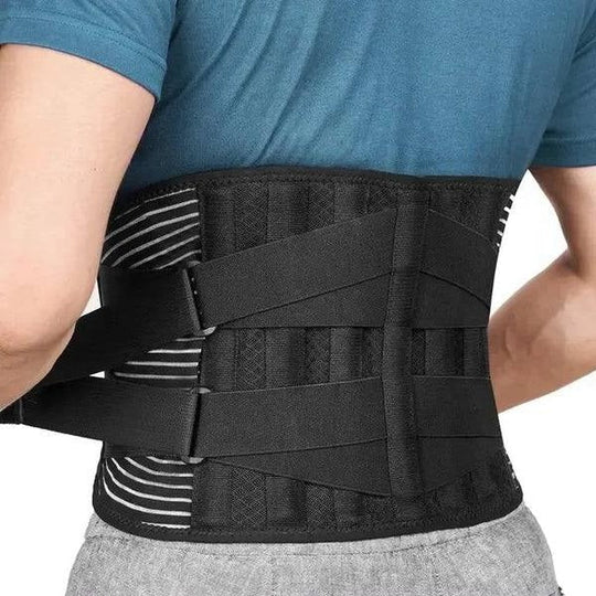 Adjustable Lumbar Support Belt Wrap with Dual Metal Spring Stabilizers