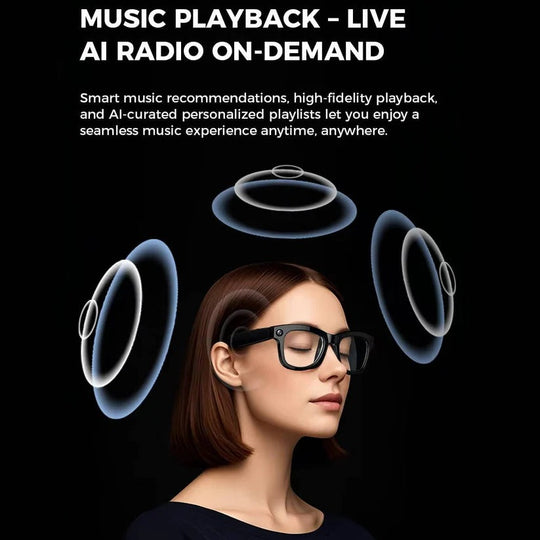 Smart Glasses with Built-In Video Camera and Bluetooth Audio