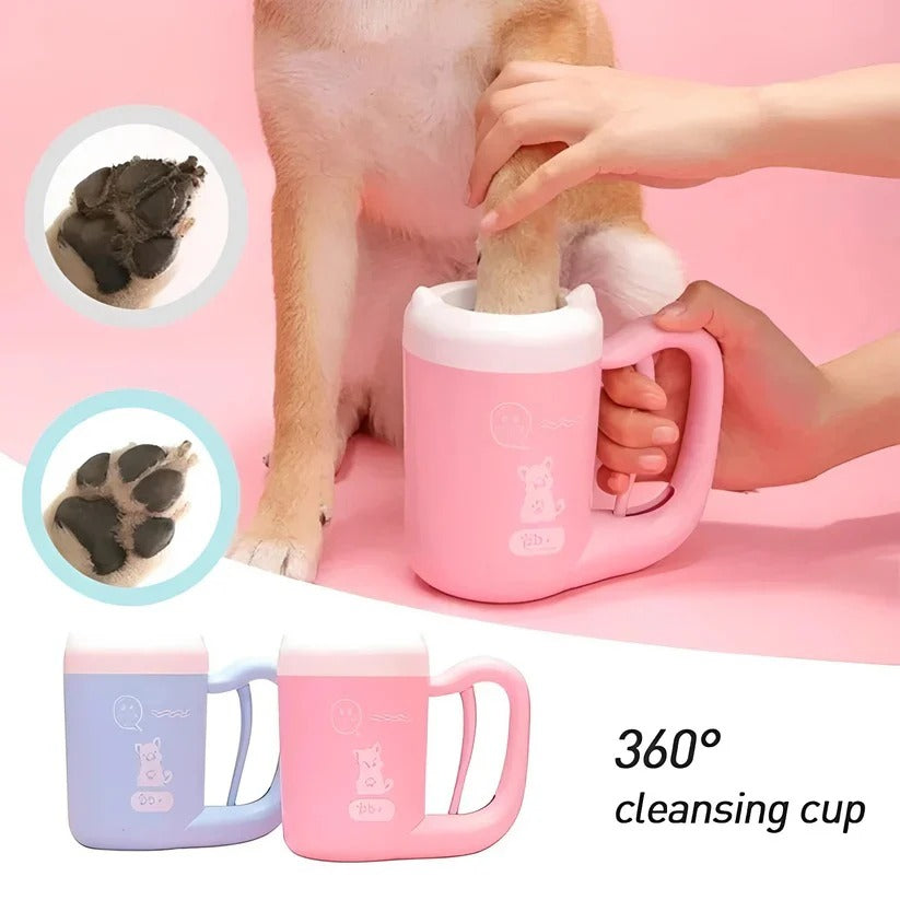 Portable Pet Paw Washing Cup with Soft Silicone Cleaning Bristles for Mud and Dirt Removal