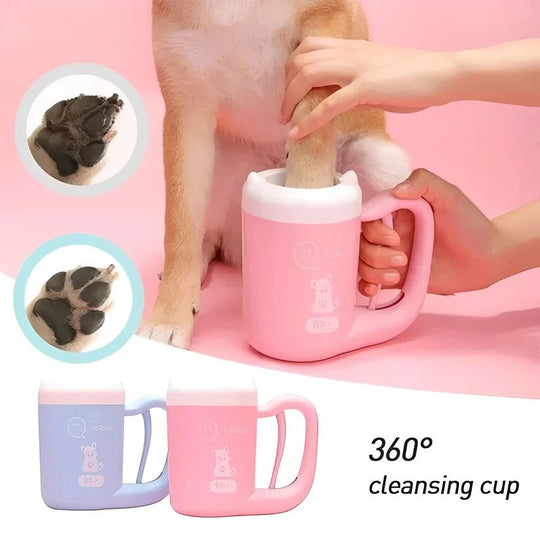 Portable Pet Paw Washing Cup with Soft Silicone Cleaning Bristles for Mud and Dirt Removal