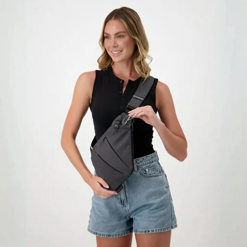 Unisex Crossbody Bag with Hidden Zipper and Secure Design