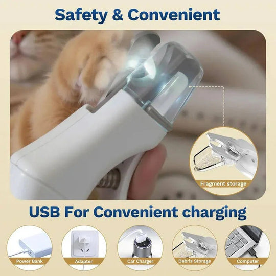 Rechargeable Dog and Cat Nail Grinder with Low Noise Operation