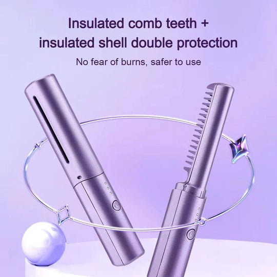 Cordless Ceramic Hair Styling Brush with Frizz Control