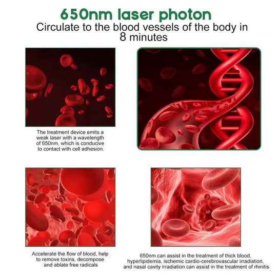 Rechargeable 650nm Red Light Device with Dual Ear and Nasal Probes