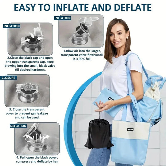 Inflatable Leg Rest Pillow with Adjustable Elevation and Storage
