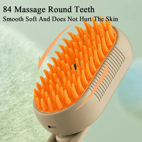Pet Grooming Brush with Steam Spray and Hair Removal Comb