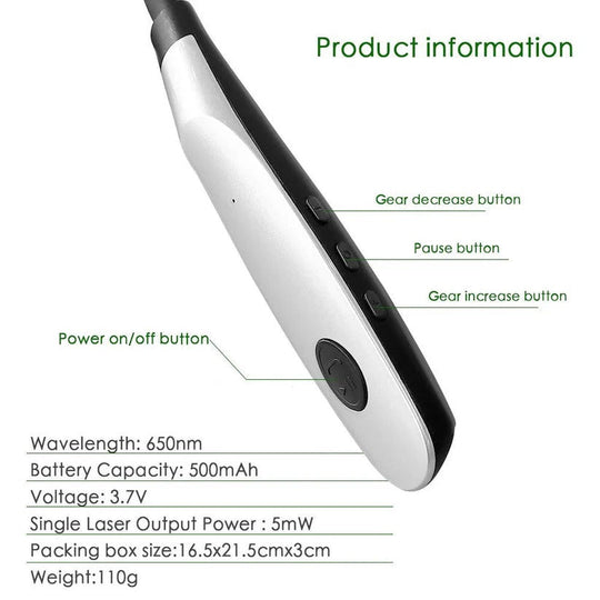 Rechargeable 650nm Red Light Device with Dual Ear and Nasal Probes