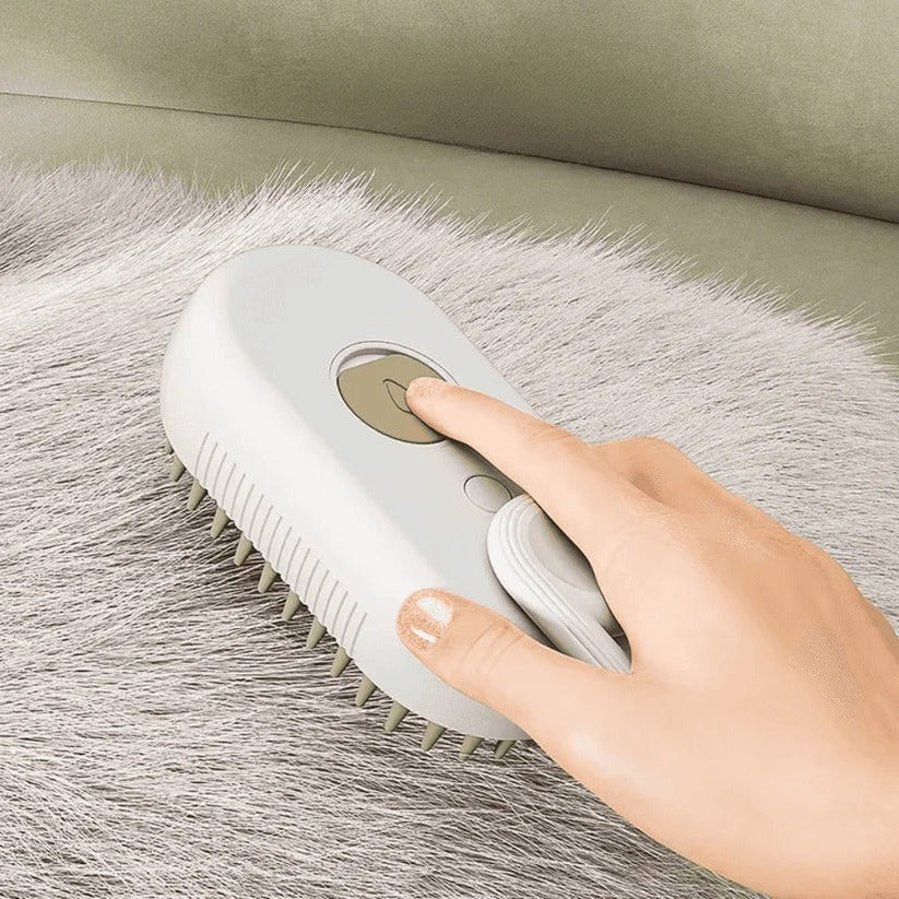 Pet Grooming Brush with Steam Spray and Hair Removal Comb