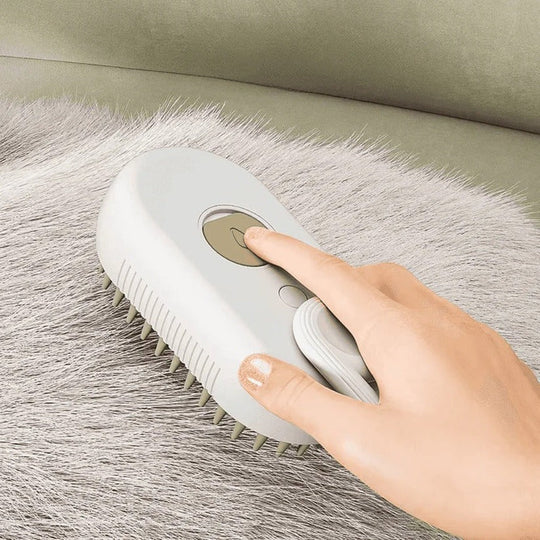 Pet Grooming Brush with Steam Spray and Hair Removal Comb