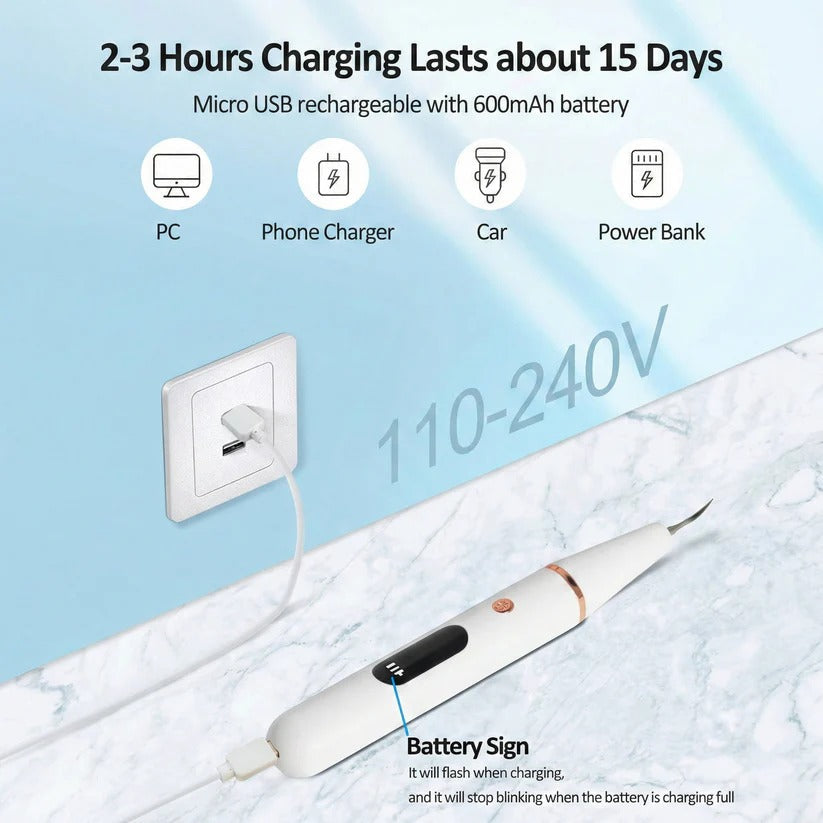 USB Rechargeable Dental Cleaning Kit with LED Light
