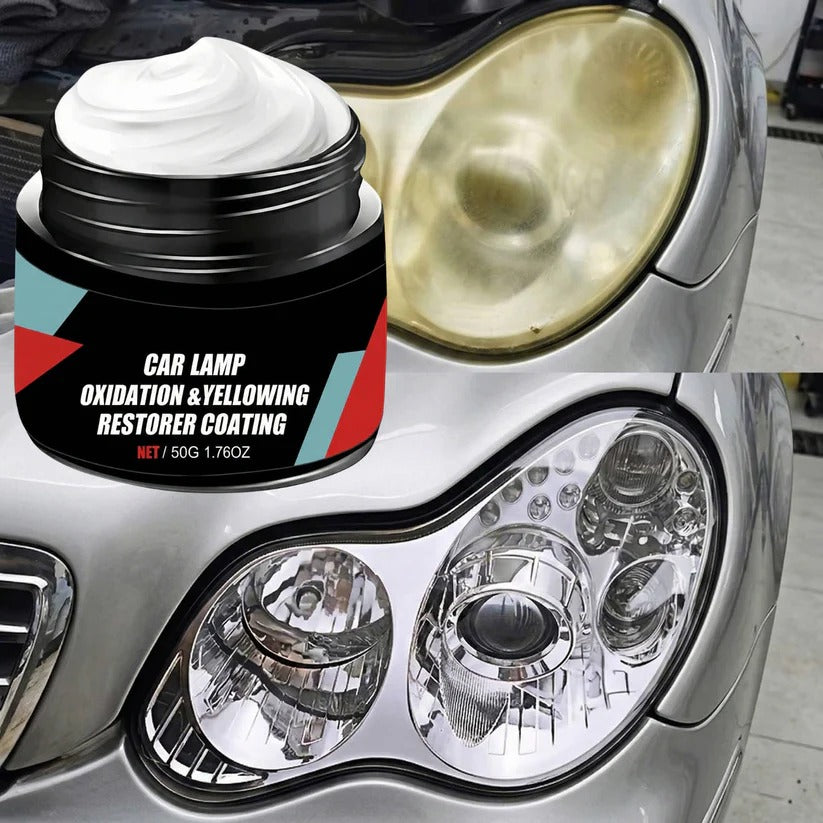 Car Headlight Surface Yellowing Restoration Kit with Paste and Sponge, 2 Pack