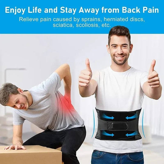 Adjustable Lumbar Support Belt Wrap with Dual Metal Spring Stabilizers