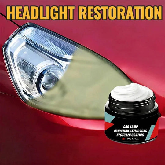 Car Headlight Surface Yellowing Restoration Kit with Paste and Sponge, 2 Pack