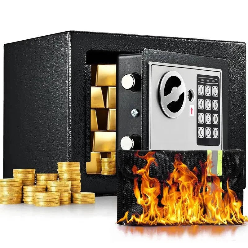 Compact Digital Safe with Keypad Lock, Light, and Backup Keys