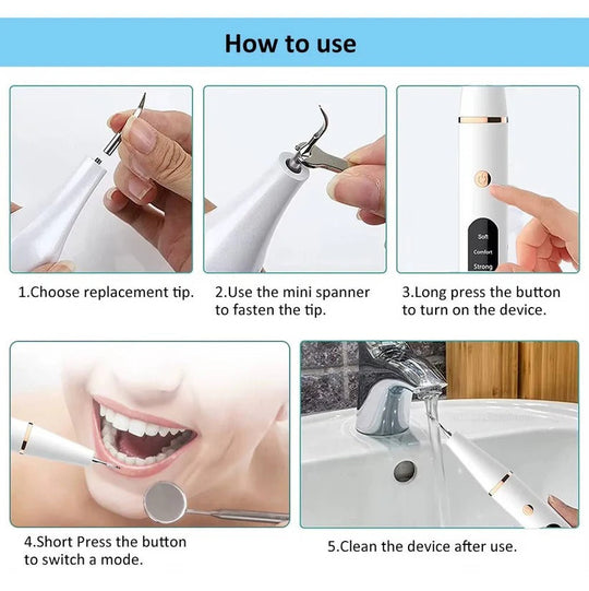 USB Rechargeable Dental Cleaning Kit with LED Light